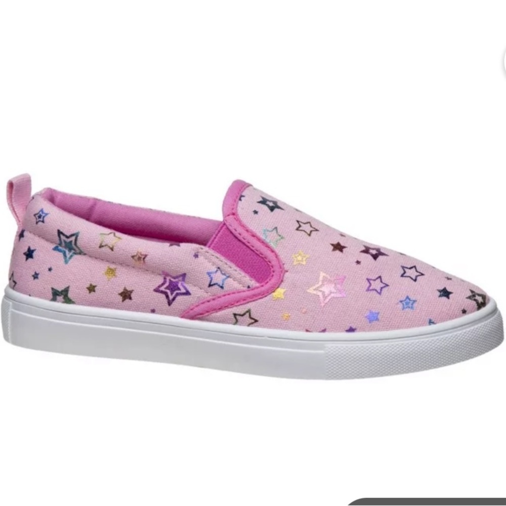 Nanette Lapore girls slip in pink casual shoes w stars size 3 new